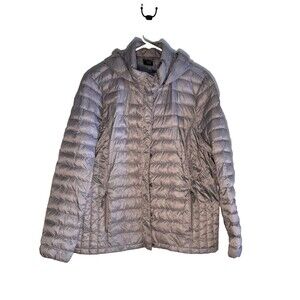 Women's Size XXL 32 Degree Heat  Jacket Zip Front, Removeable Hood Silver